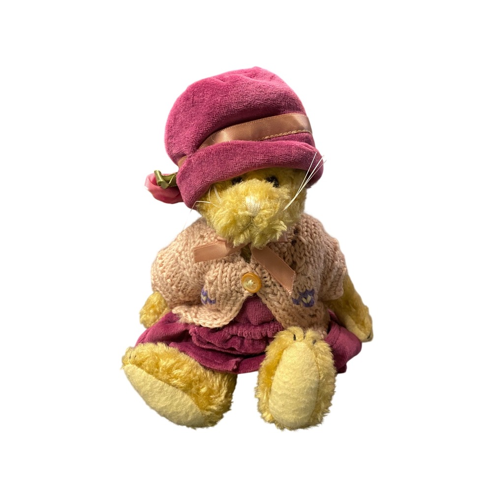 Vintage The Boyds Collection Teddy‎ Bear Plush Doll Cardigan Hat 1990s